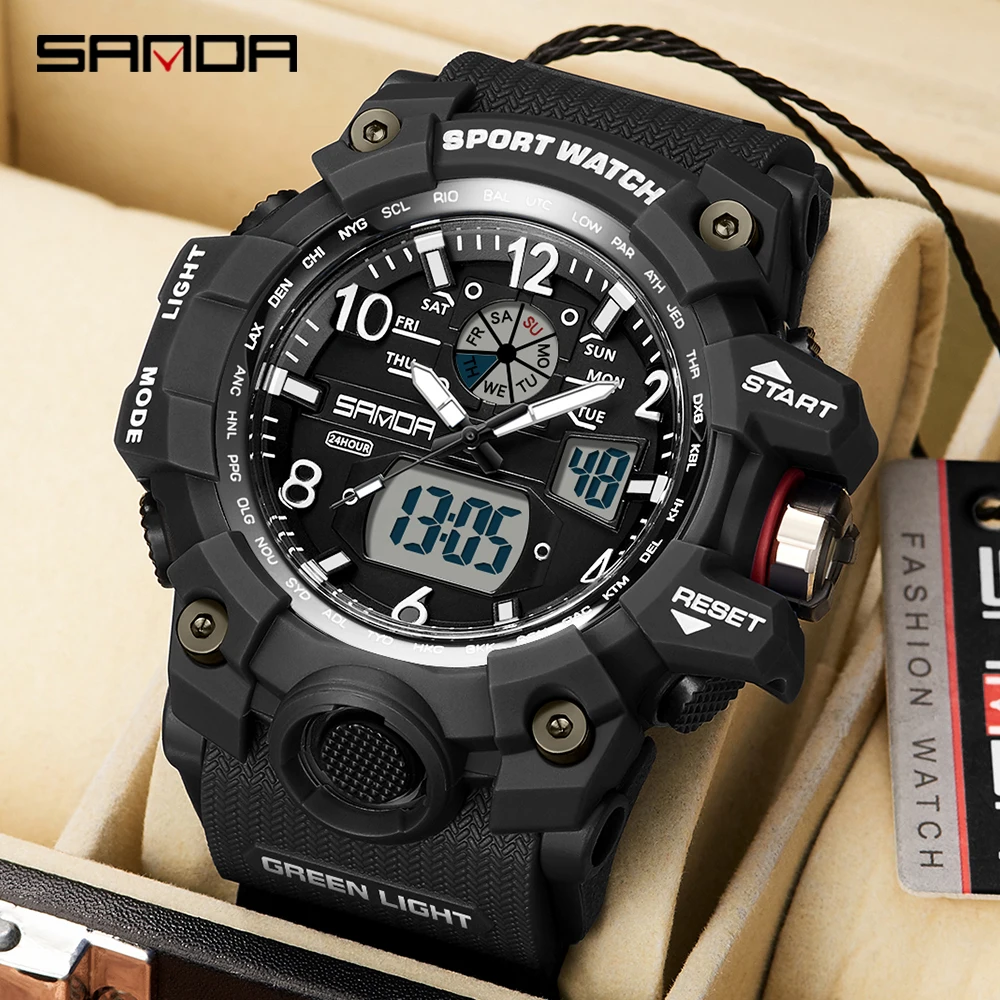 

Sanda 3169 Electronic Watch New Youth Sports Trend Korean Edition Creative Personalized Electronic Watch