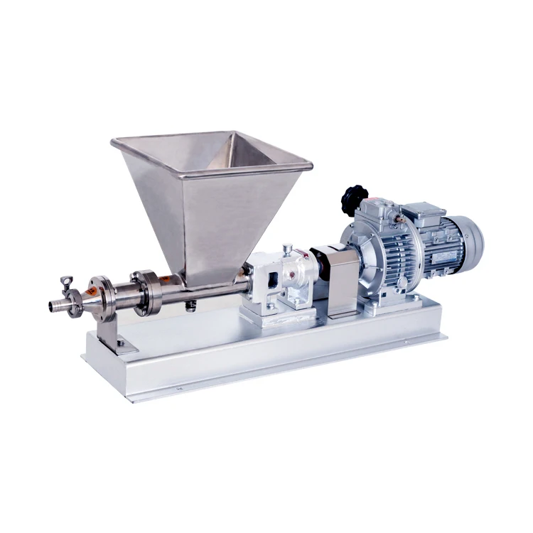 stainless steel food industrial screw pump for grease tomato paste cake batter honey screw pump with hopper varable speed