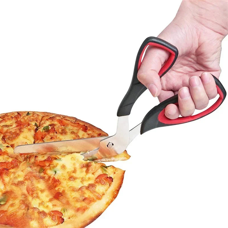 Forbici per pizza multifunzionali Forbici in acciaio inossidabile Taglio per pizza Affettatrice Utensili da taglio staccabili affilati per la cucina del ristorante