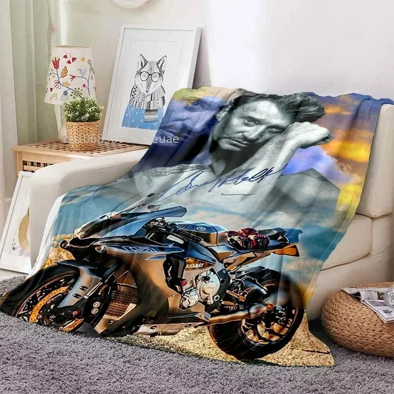 Rock Star Johnny Hallyday Flannel Blanket Rock'n Roll Soft Cover Lightweight Warm Plush Bed Sofa Chair Blanket