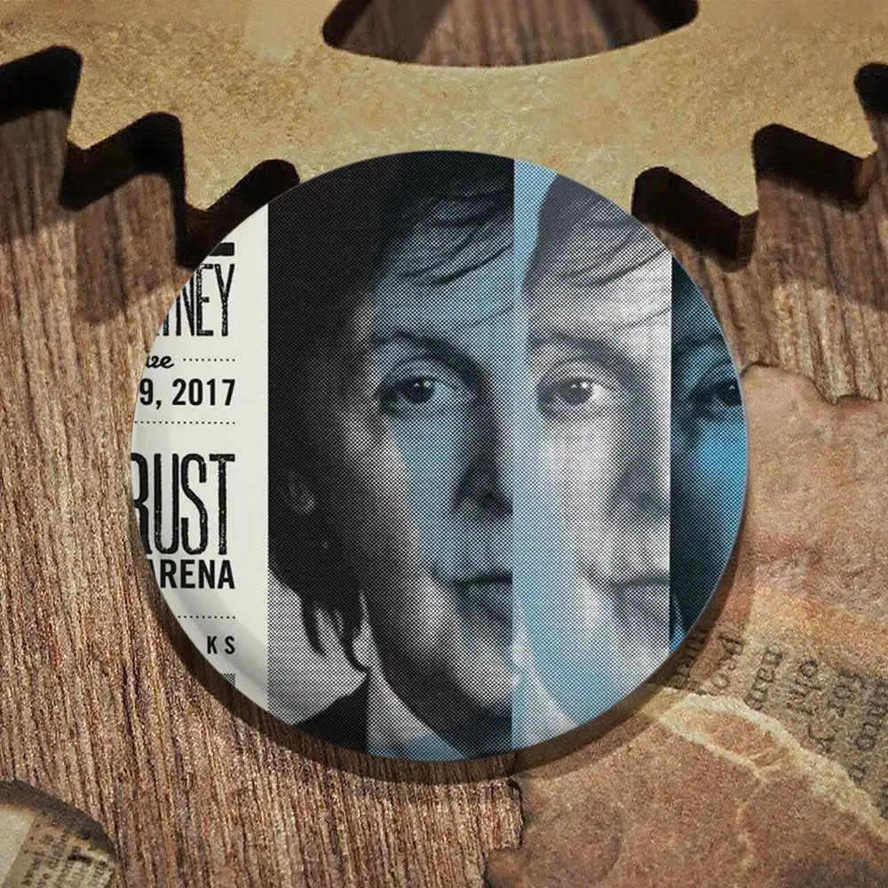 شارات بول سينجر M-McCartney شارة ليزر مستديرة أنيمي بروش كارتوني ملابس على ظهره ملحقات طية صدر السترة #6