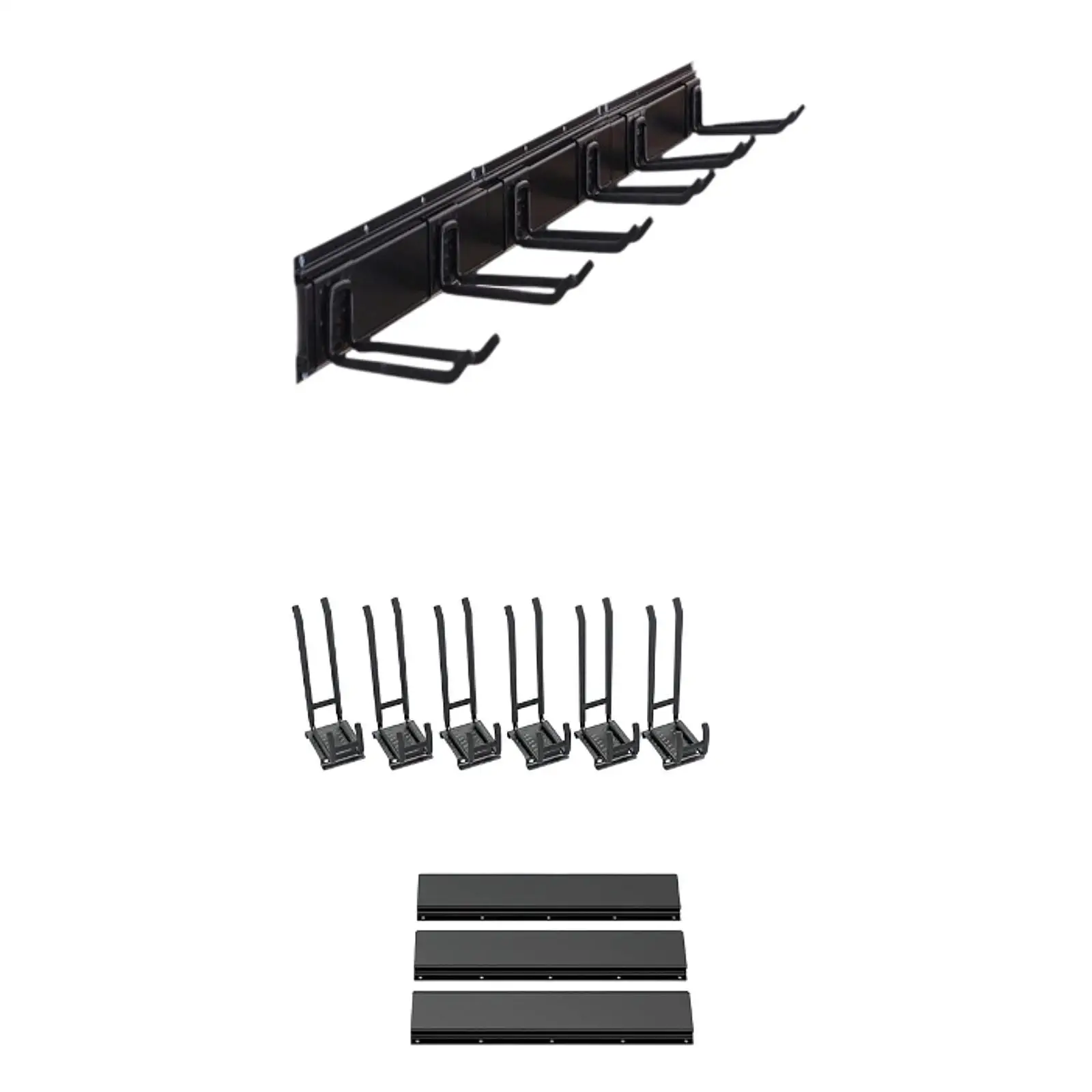 Garage Garden Tool Organizer Iron Adjustable Black Heavy Duty Yard Tool Organizer Shovel and Rake Hanger Broom Holder Mop Shovel