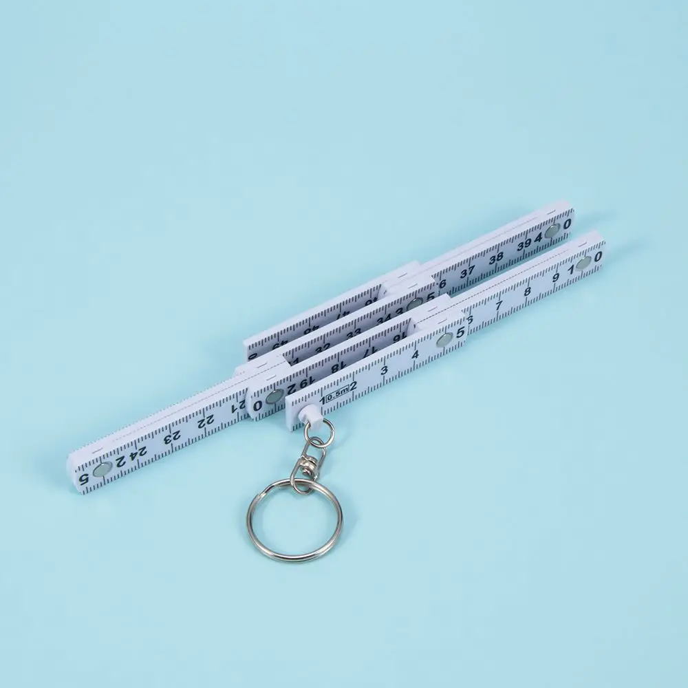 Durable 50cm Fold Ruler Tape Folding Measure Carpenter Measuring Tool Key Chains Key Ring