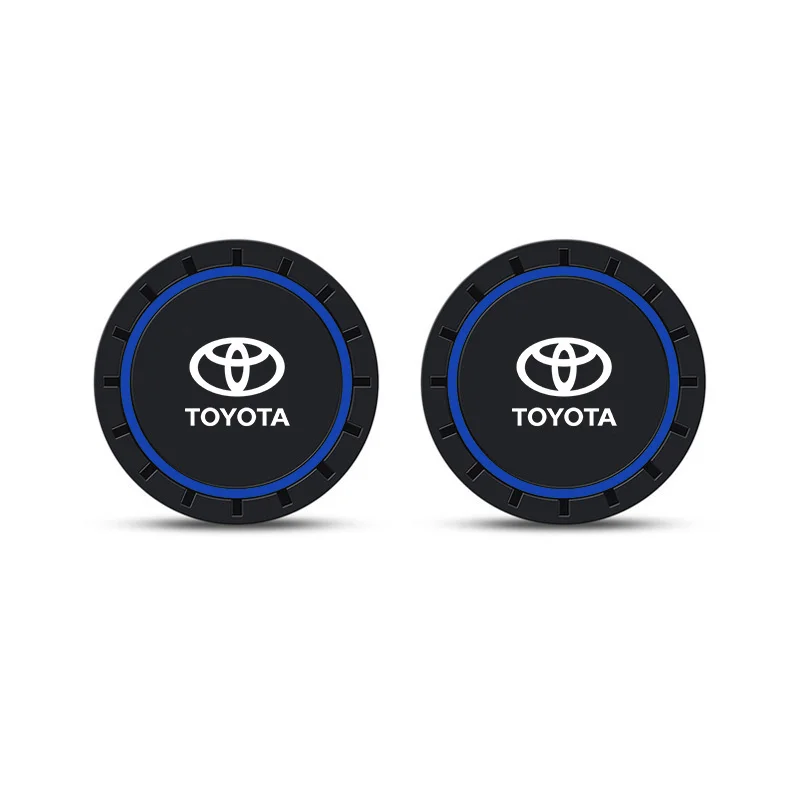 2PC Silicone Car Coaster Water Cup Slot Non-Slip Pad Auto Accessory For Toyota Chr Rav4 Yaris Prius Avensis Corolla Camry Auris