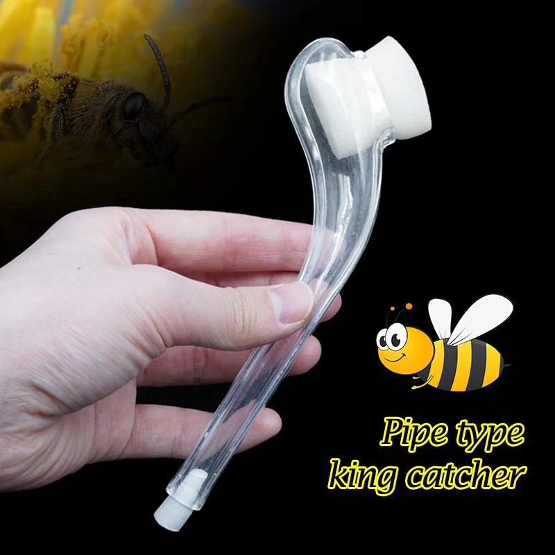 2 Pcs Beekeeping Queen Bee King Catcher Rearing, Insect Plastic Tobacco Pipe Type Cage Catching Pipe Prison Cell Box Tool