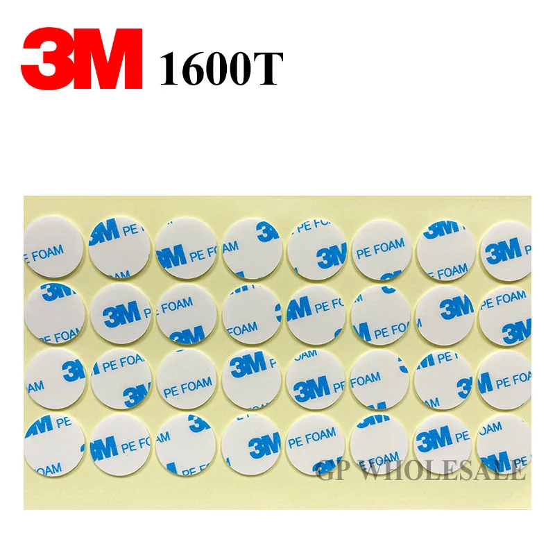 

Diameter=20mm 3M 1600T Round Adhesive Sticker, Double Sticky Adhesive PE White Foam 1mm Thick, for hacks, car parts