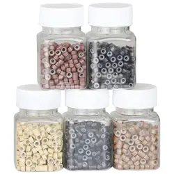 500Pcs 5.0*3.0*3.0mm Micro Silicone Lined Rings/Links/Beads MICRO Ring Link Crimp Beads Hair Extensions Toolsal