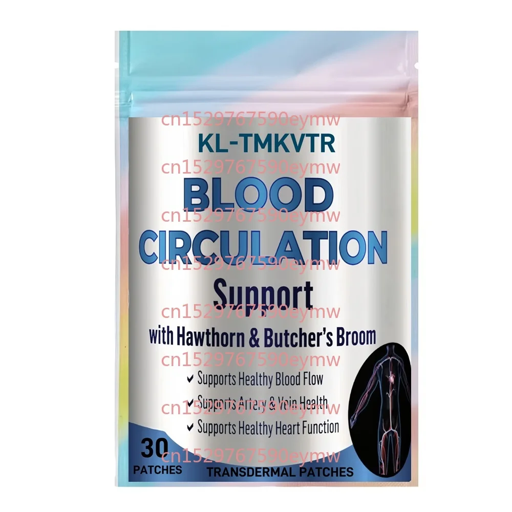 30 Patches Blood Circulation Transdermal Patches with Hawthorn, Butchers Broom, Horse Chestnut  Circulation Support