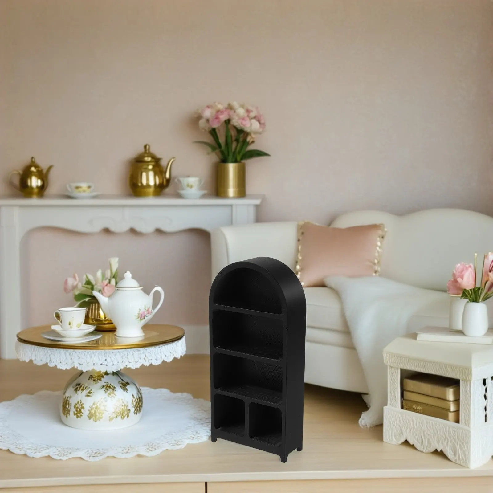 

Шкаф для хранения в виде кукольного домика с полками-органайзерами для детской комнаты, декоративный демонстрационный стеллаж, держатель для небольшой коллекции мебели