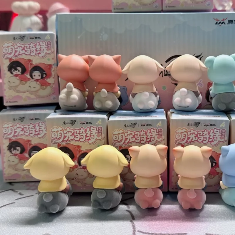 Original Mo Dao Zu Shi Cute Pet Ride Affinity Series Mini Blind Box Wei Wuxian Lan Wangji Mystery Box Anime Figure Kid Gifts