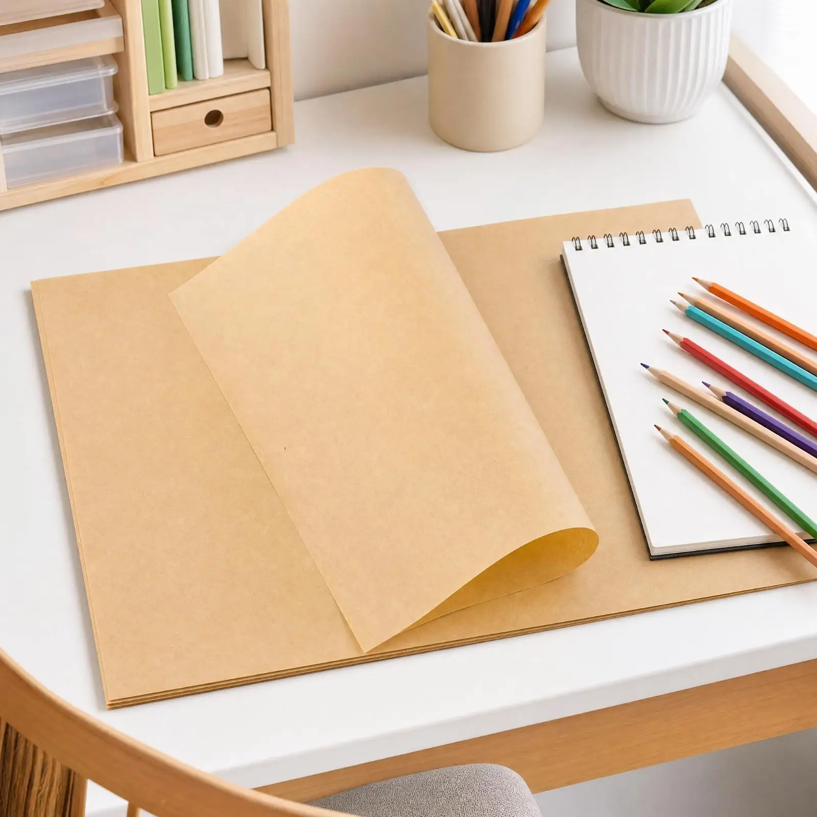 2x50 Pieces Oil-Paper Craft Sheet Easy to Clean Non Craft Work Surface Wipe-Friendly Water-Resistant Craft Work Mat for Art