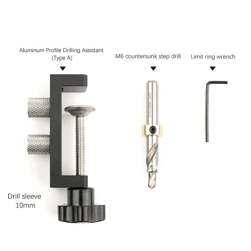 อลูมิเนียมโปรไฟล์เจาะ Jig สําหรับ 20/30/40 Series - Universal DIY เครื่องมือสําหรับเจาะรูที่แม่นยําและ Countersinking Guide เครื่องมือ