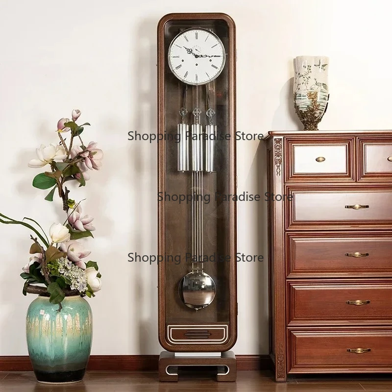new Chinese floor clock living room villa retro mechanical pendulum clock vertical table clock European