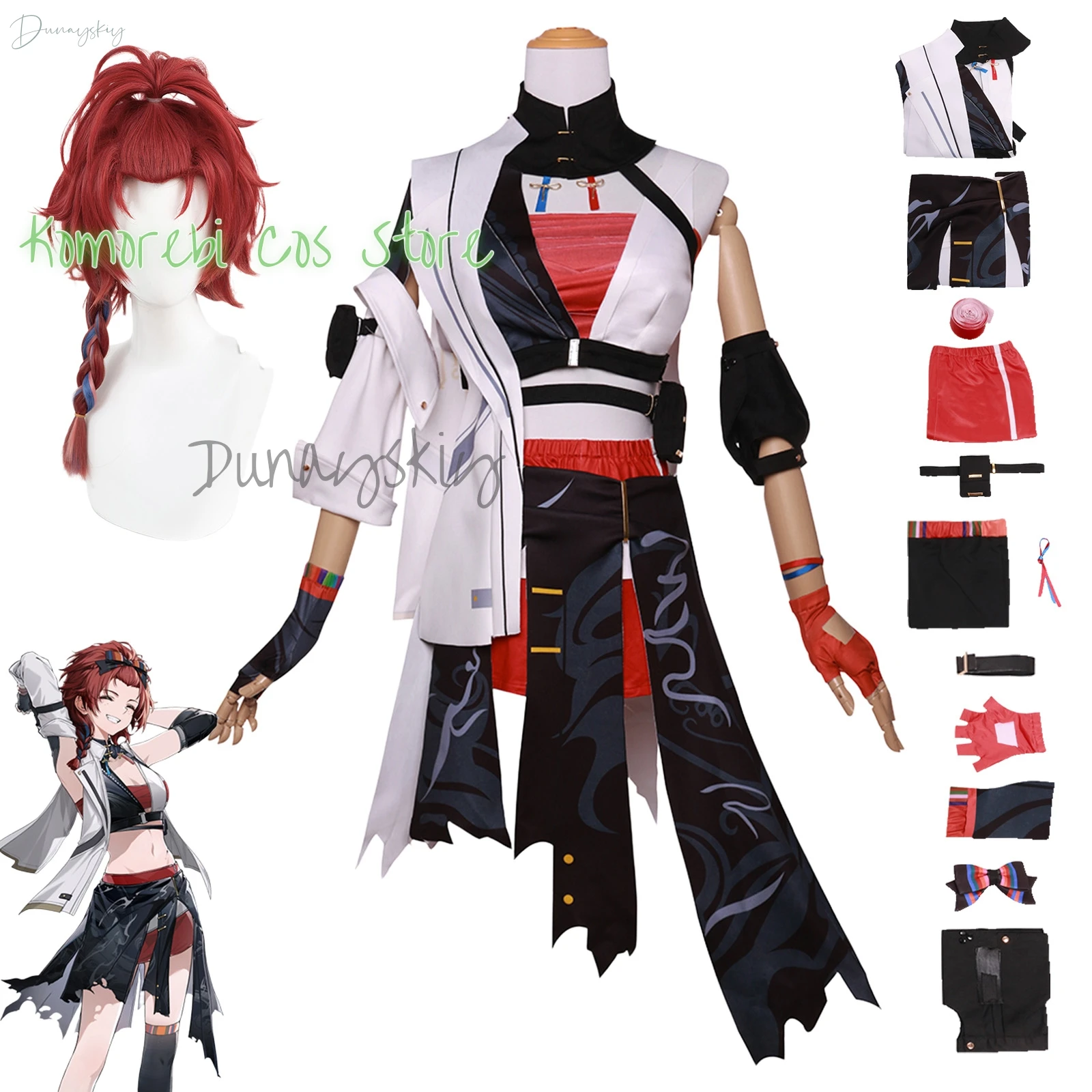 

Game Wuthering Waves Chixia Cosplay Chixia Full of Suit Women Halloween Costume Wig Gallant Blaze Patroller Christmas carnival