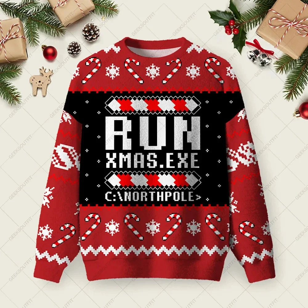 3D-Druck Lebkuchenmann Grafik-Sweatshirts Lustiger Weihnachtsmann Hässlicher Weihnachtspullover Unisex Weihnachten 2026 Pullover Freizeitkleidung – Detail 12