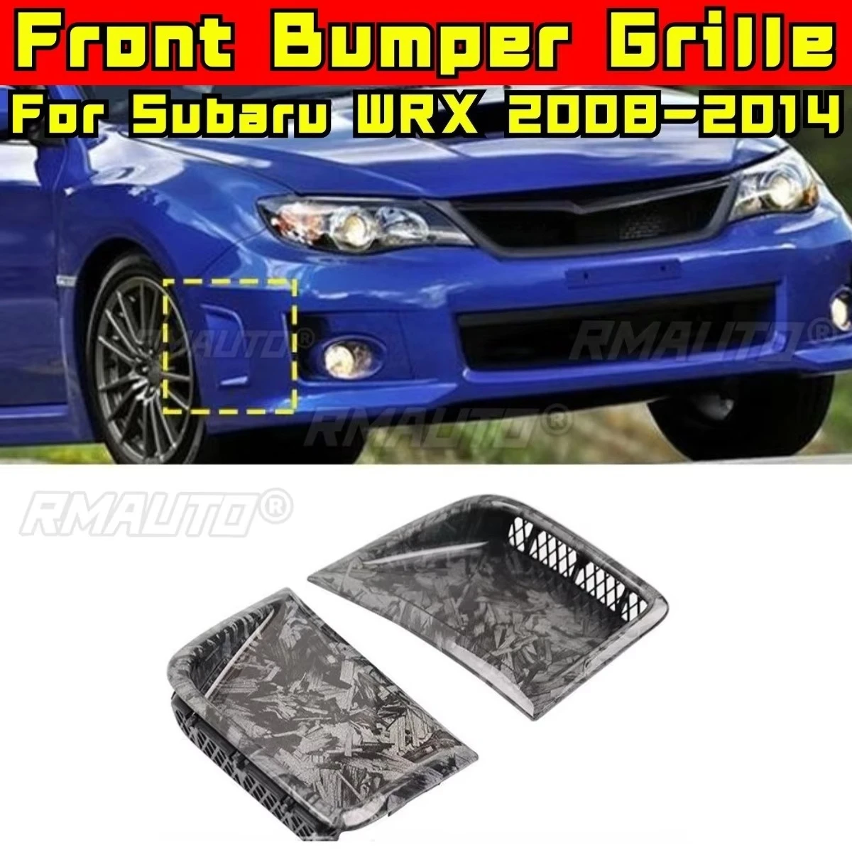 سيارة الوفير الجانب شواء سباق مصبغة طقم الجسم المصد الأمامي شواء سباق الشوايات لسوبارو WRX 2008-2014 الجزء الخارجي