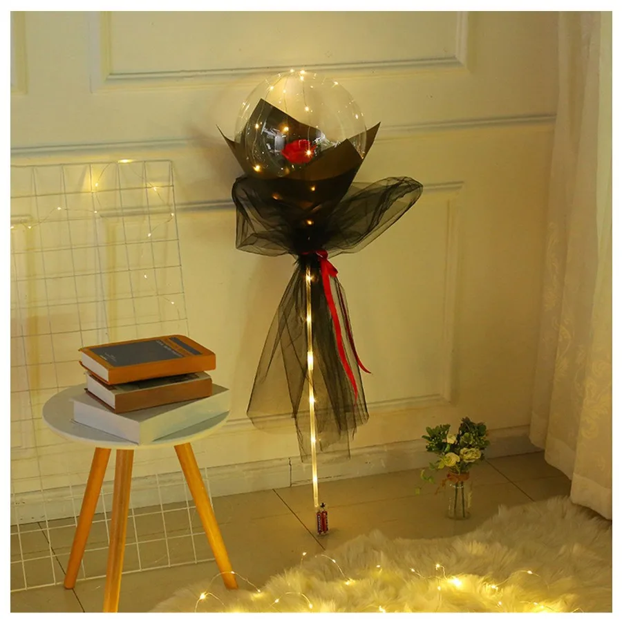 

LED Luminous Balloon Rose Bouquet Transparent Bobo Ball Rose