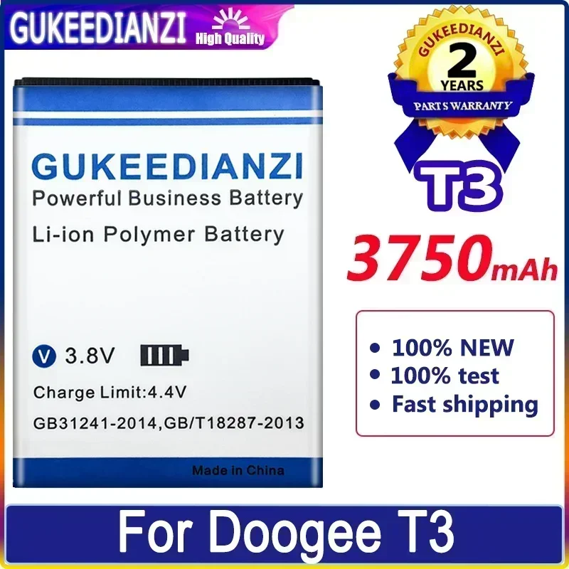 Аккумуляторы для мобильных телефонов большой емкости 3750 мАч для смартфона DOOGEE T3, сменный портативный аккумулятор