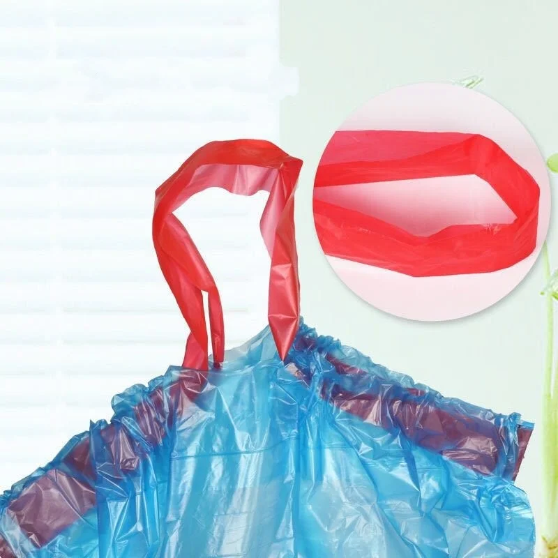 15pc/roll Drawstring Garbage Bag Disposable Thickened Garbage Bag Kitchen Cleaning Plastic Bag Household Garbage Bag Storage Bag