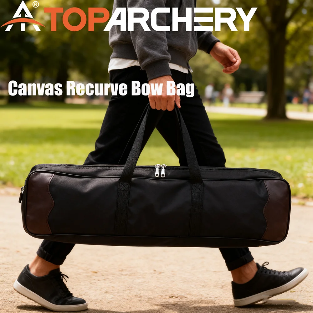 

Black Canvas Recurve Bow Case, Waterproof Archery Equipment Bag with Thick Padding for Recurve Bow Storage and Transportation