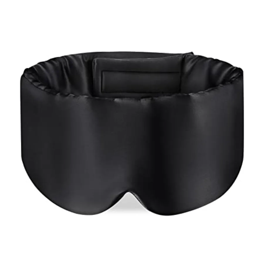

Zenssia 100% Mulberry Silk Sleep Mask Eye Mask for Man and Woman with Adjustable Headband, Full Size Large Sleep Mask and Blind