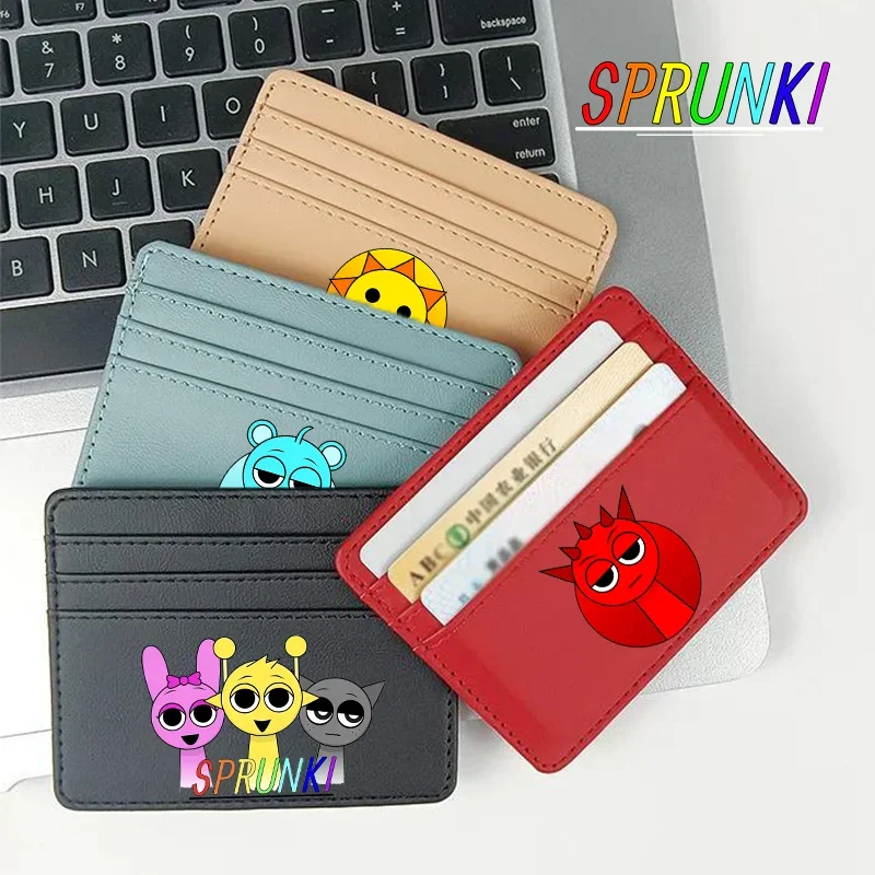 New Sprunki Coin Purse Peanuts Cute Anime Credit Card Holder Passport Wallet ID Cards Cover Case Bag Kid Boy Woman Birthday Gift