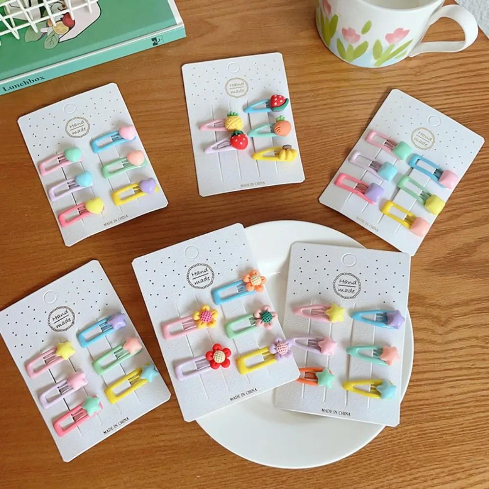 5/6PCS/set Fashion Cute Fruit Hairpins Mini Beautiful Barrettes Colorful Hair Accessories For Kids