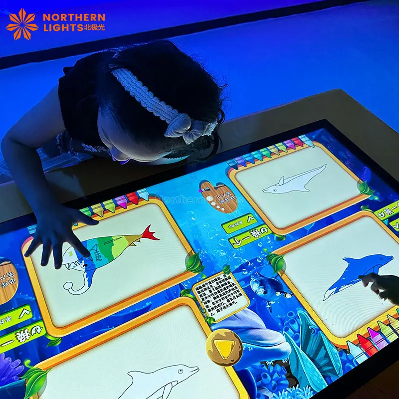 Children's AR Alive Interactive Touch Table Wall Projection Drawing Game With Laser Projector And Metal Shell Construction