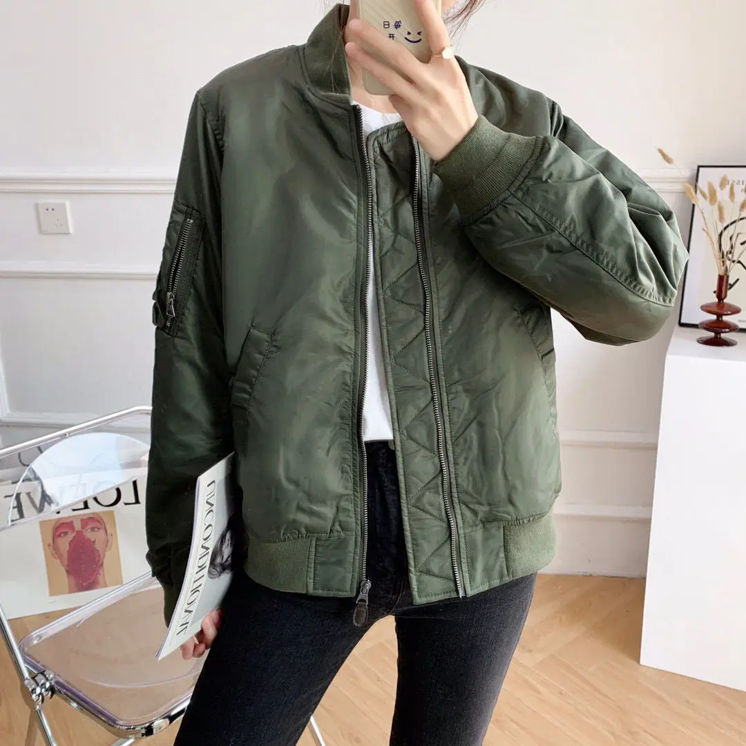

Bomber Jackets Womens Jacket High Quality Autumn Mesh Panelled Cropped OL Professional Waistband Modern Cleanfit Dynamic Snap BF