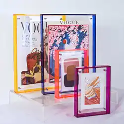 Floating Picture Frame Acrylic Frames for Wall Mounted Tabletop Standing Decorative Photo Frames Neon Translucent Hanging Frame