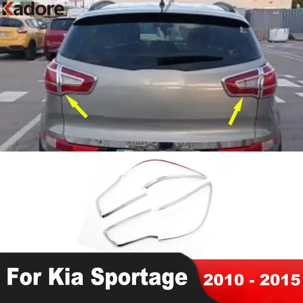 

For Kia Sportage 2010 2011 2012 2013 2014 2015 Chrome Rear Tail Light Lamp Cover Trim Taillight Frame Trims Car Accessories
