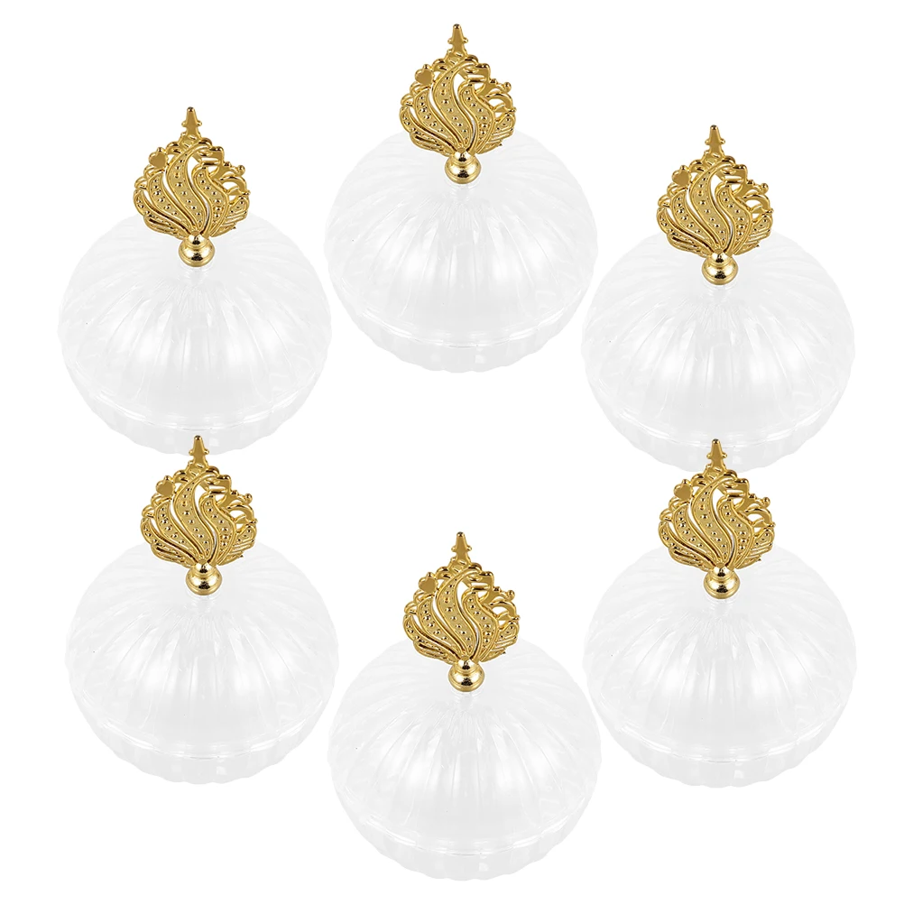 

6pcs Incense Burner Shaped Candy Boxes Clear Gold Decorative Small Storage Containers Party Favors Birthday Bridal Shower Treat