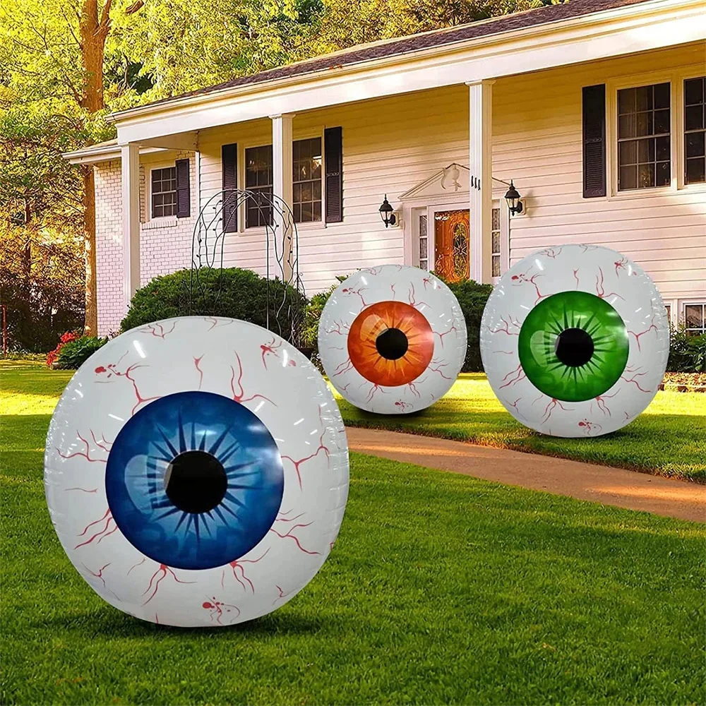 Decoraciones inflables de ojos para Halloween, ojos rojos, decoraciones para interiores, exteriores y jardín, decoraciones para festivales de Halloween