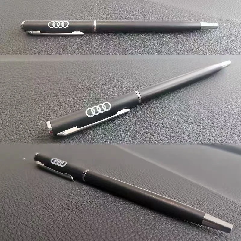 Car Logo Portable Ball Pen Men's Gift Business Auto Parts For Audi Emblem C7 C6 A5 Q5 Q7 A7 Q3 TT A4 B8 B6 B7 B9 A3 8P 8V 8L A6