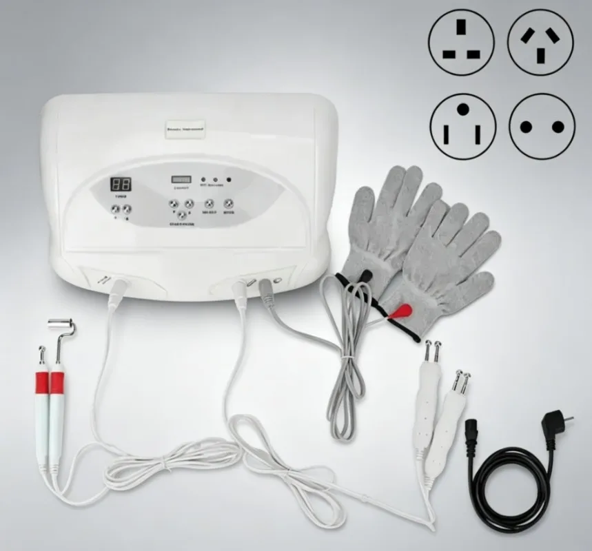 Microcurrent Skin Lifting Machine, Wrinkle Removal Facial Firming Electrotherapy Device with Conductive Gloves