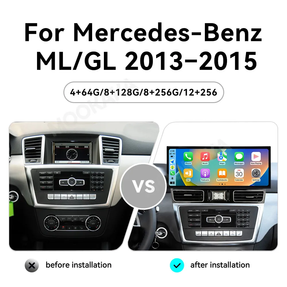 

15.8" Android 14 Wireless Carplay Multimedia Stereo For Mercedes Benz ML GL GLE GLS W166 X166 2012 -2019 Radio GPS Navi Receiver