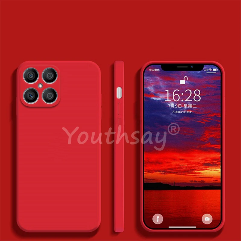For Honor X8 Case For Honor X8 X8A X9A X7A X6A X9A Cover Liquid Silicone Plain Capa Coque Protector Case For Honor X8 Cover