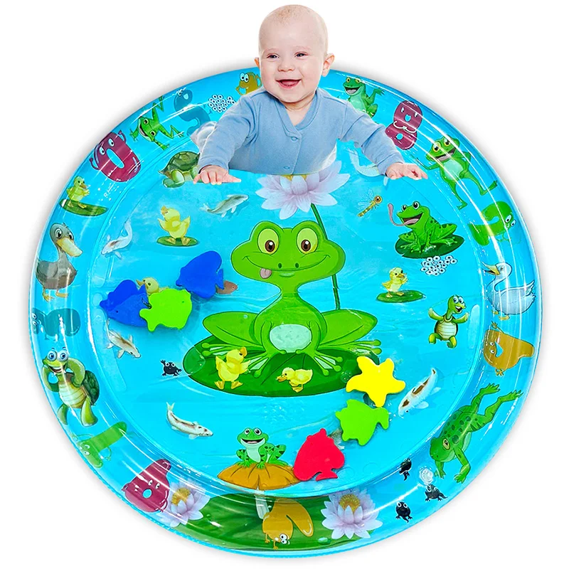 

1 шт., круглая лягушка, надувной ПВХ, детский игровой водный коврик, коврик для малышей, детские игрушки для раннего образования, коврик, подушка, подарок