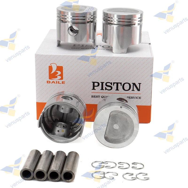 4P Piston With Pin Lock + Clip 4-cylinder For Toyota Engine 13101-96001 13101-78001 76.6*2+2+4 Overhaul Rebuild Kit