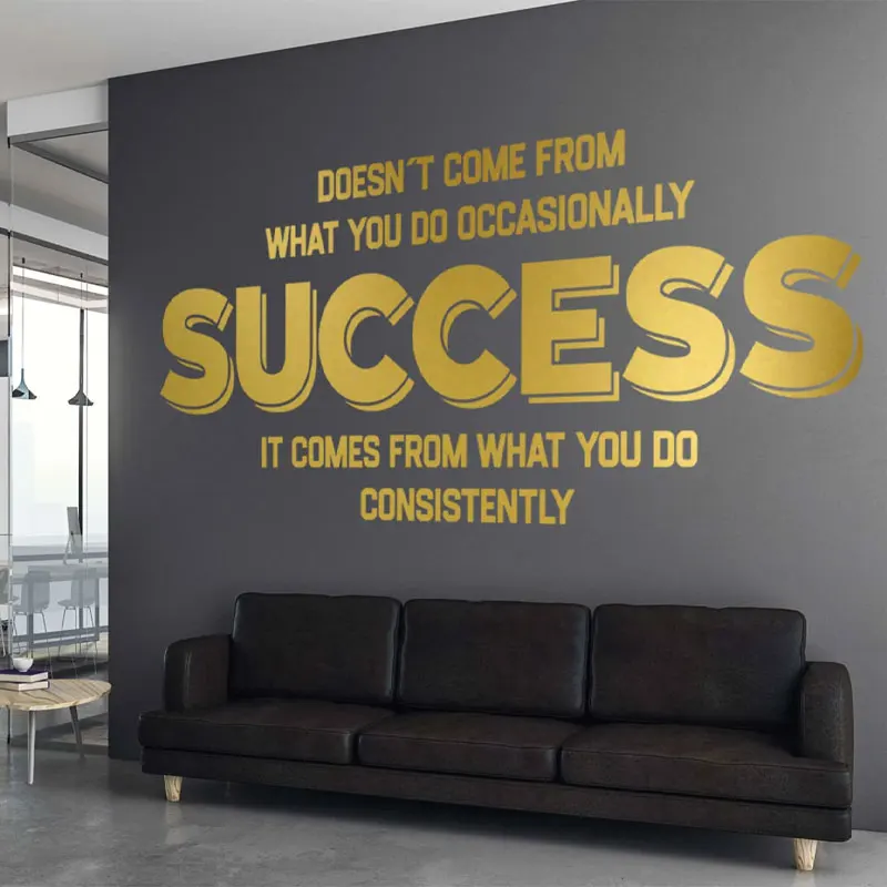 

Success Office Quotes Wall Sticker Vinyl Company Business Studio Window Door Decor Team Work Inspirational Decor Wallpaper 3O10