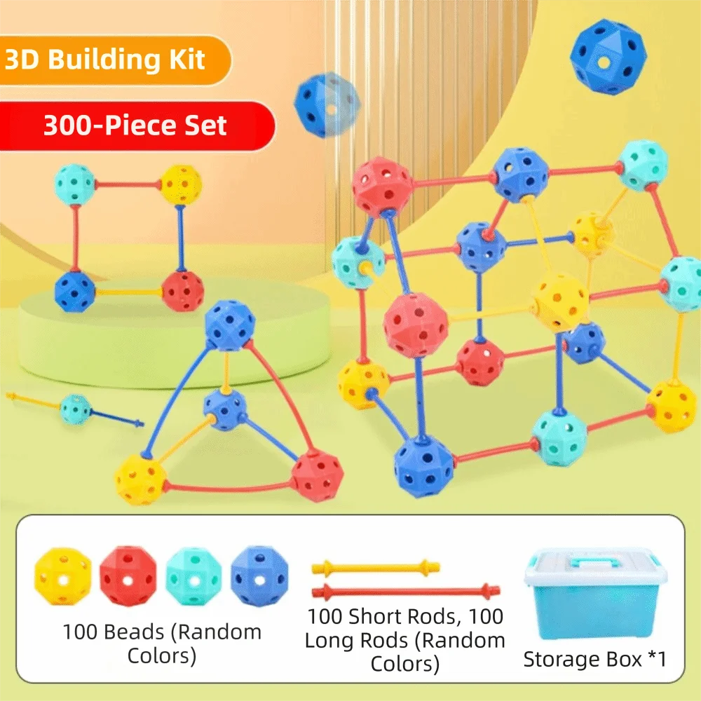 

45/150/300Pcs 3D Geometric Building Blocks Kit Large Particles DIY Educational Toys Versatile Multi-Shape Kids Construction Toys
