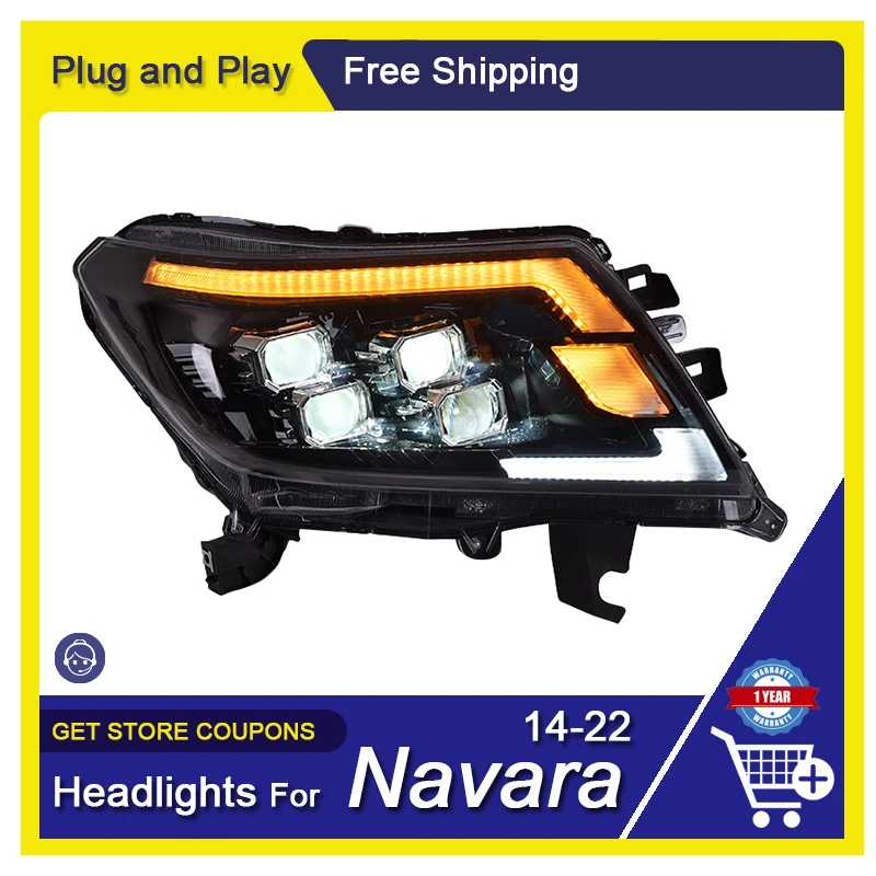 Car Front Lights for Navara Headlights 2014-2022 NP300 Frontier LED Headlight Signal DRL LED Projector Auto Accessories LHD RHD