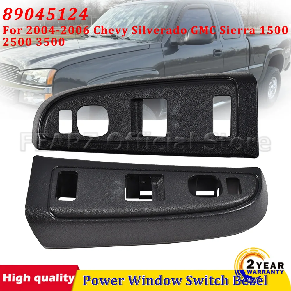 

89045124 1Pc Power Window Switch Bezel Front Left Driver Side Door Panel For 2004-2006 Chevy Silverado GMC Sierra 1500 2500 3500