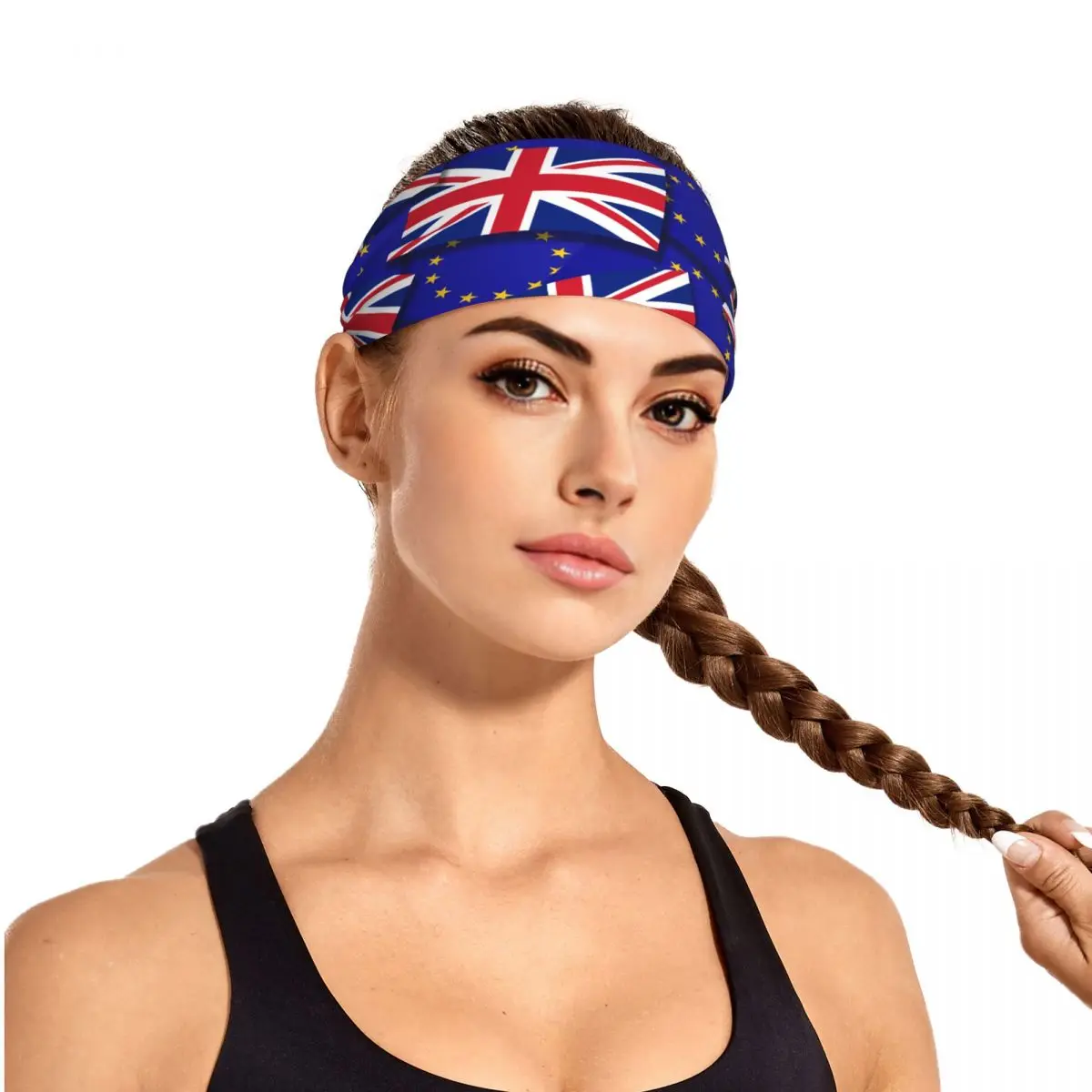 Headband Sports Yoga Fitness Stretch Sweatband Hair Band Elasticity Headband Flag Of The United Kingdom