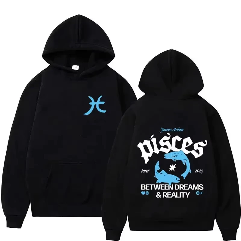 2026 Unisex Pisces Zodiac Graphic Hoodie Astrology Casual Pullover Sweatshirt