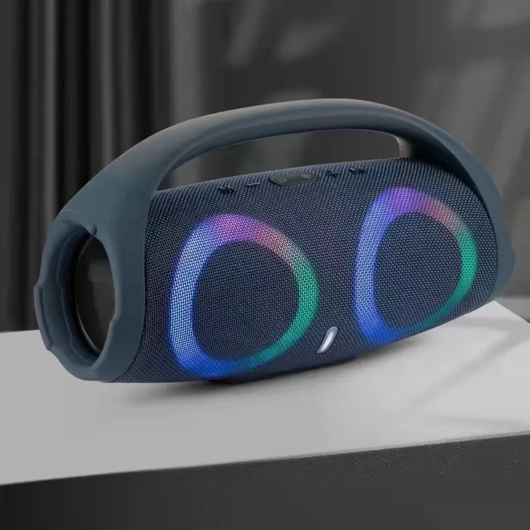 مكبر صوت بلوتوث عالي الطاقة محمول RGB ضوء ملون مقاوم للماء مضخم صوت لاسلكي 360 ستيريو محيطي TWS FM boombox