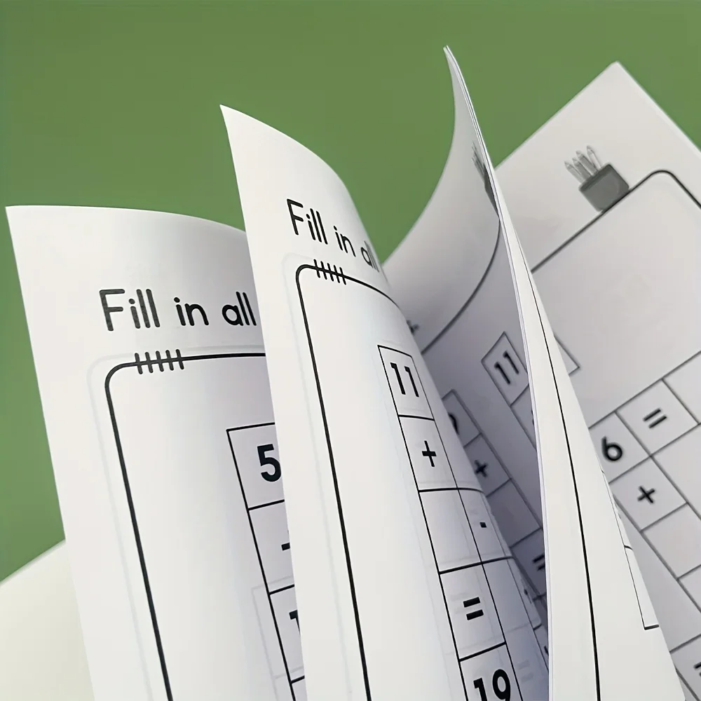 كتاب ألغاز الرياضيات المتقاطعة للأطفال، ممارسة الجمع والطرح في غضون 20، هدية عيد الميلاد