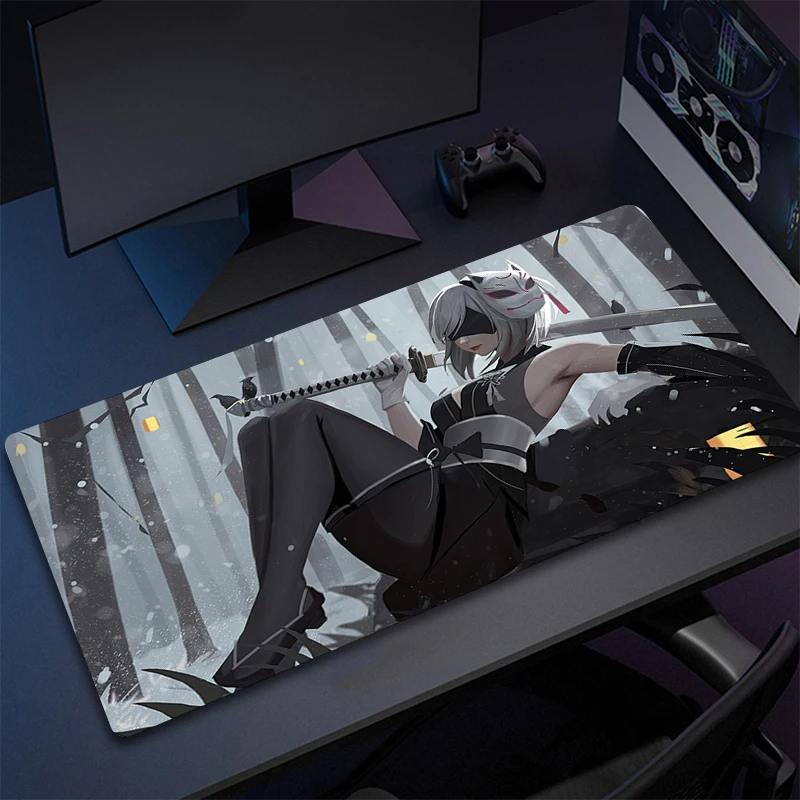 2b Nier Automata Large Mouse Pad Office Keyboard Rubber Mousepad Anime Cute Table Mat 800x300 Laptop Desk Carpet Gamer Mouse Mat