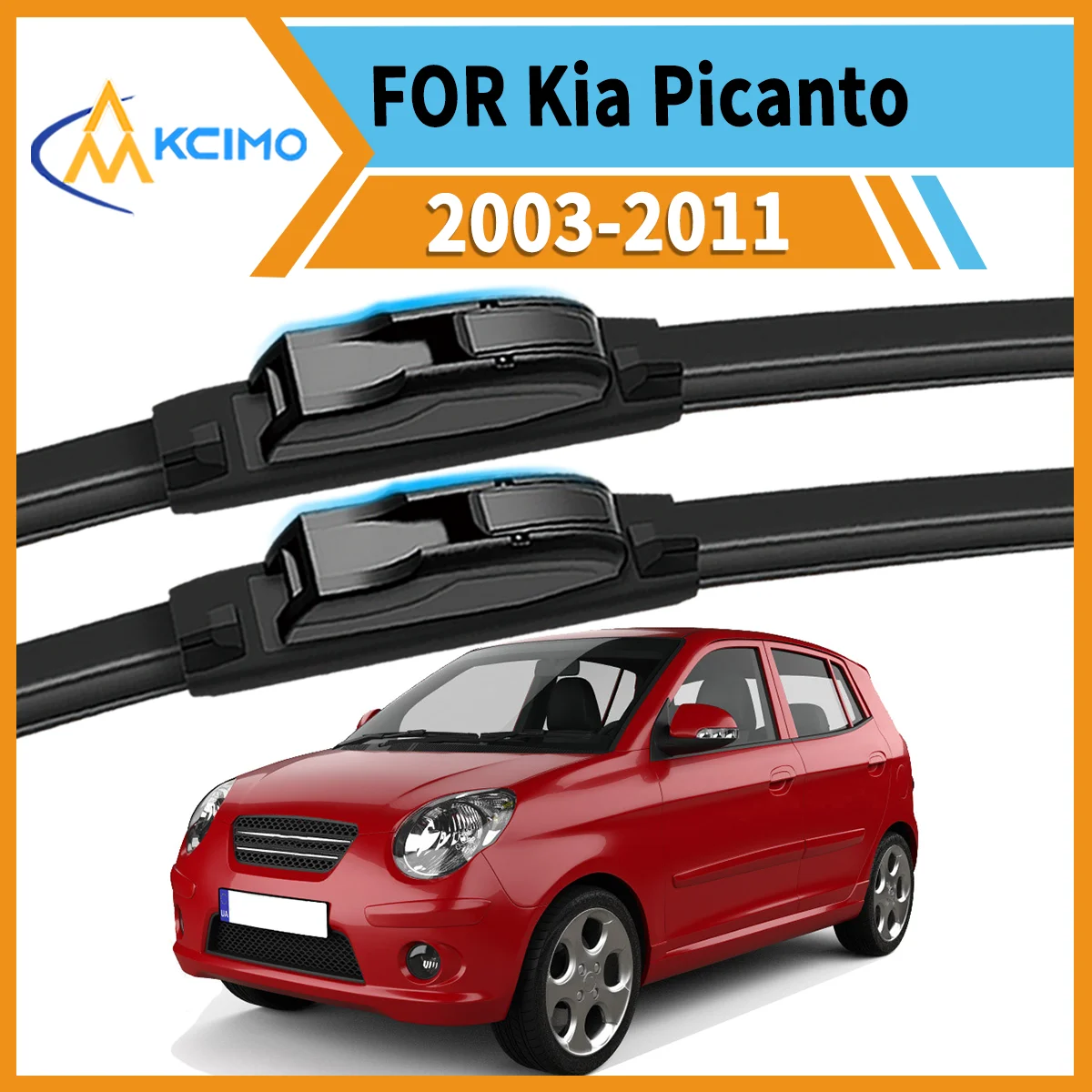 

Premium All-Season Duo 2 Front Wiper Blades Compatible with for Kia Picanto SA 2003–2011 Crystal Clear Vision & Enhanced Safety