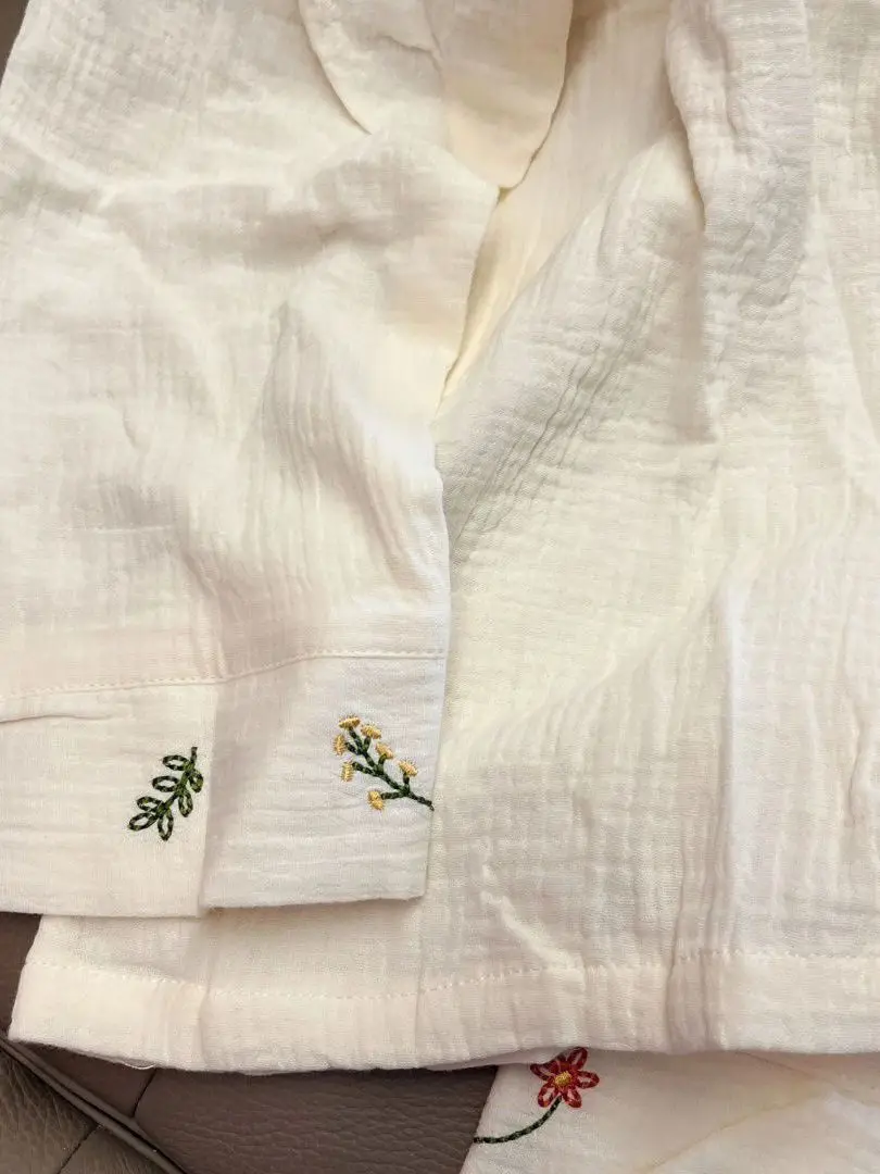 

Женский комплект Long Sve irt с вышивкой, удобная дышащая домашняя одежда, повседневная осенняя коллекция из полиэфирного волокна